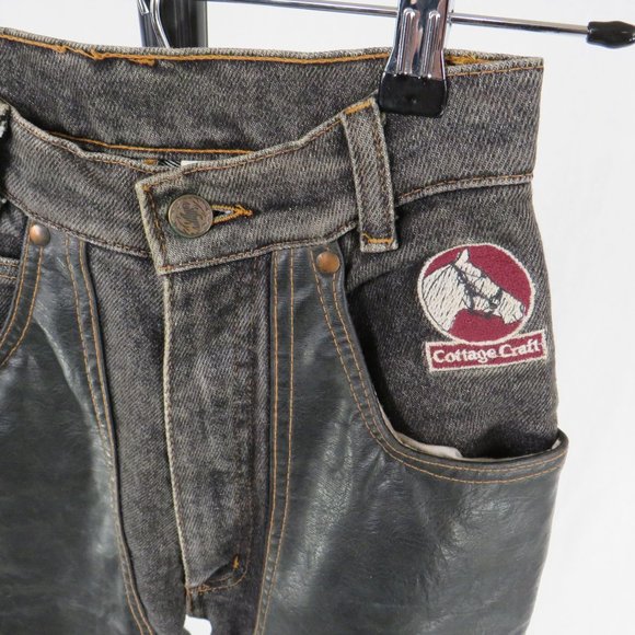 Cottage Craft Denim & Leather Pants - Picture 2 of 8